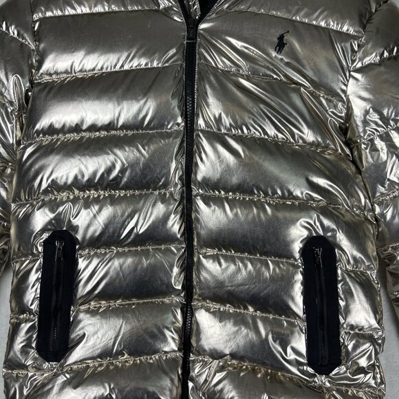 Polo Ralph Lauren Metallic Puffer Down Jacket Duck Feather Big Kids Sz XL 16 - Picture 4 of 14